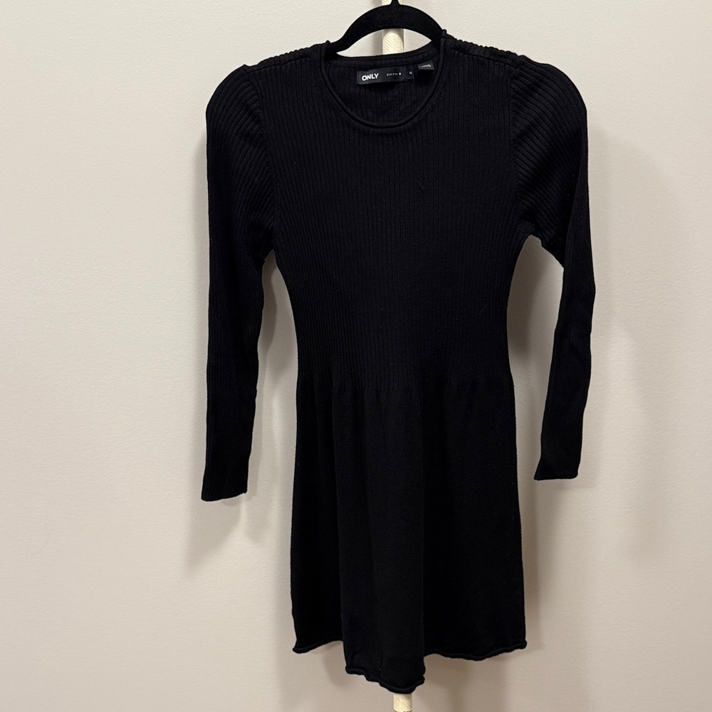 Only Black Ribbed Knit Dress